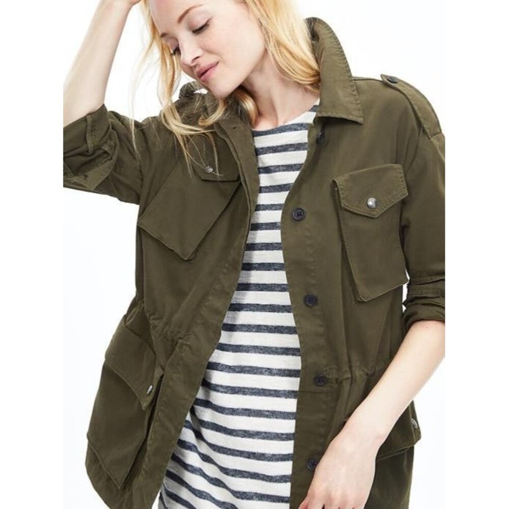 Banana Republic Women’s Military Coat size XS Cargo Utility Y2K Safari